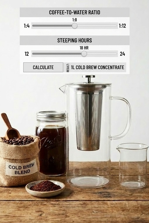 Coffee: ❄ Cold Brew Ratio &amp; Steep-Time Calculator